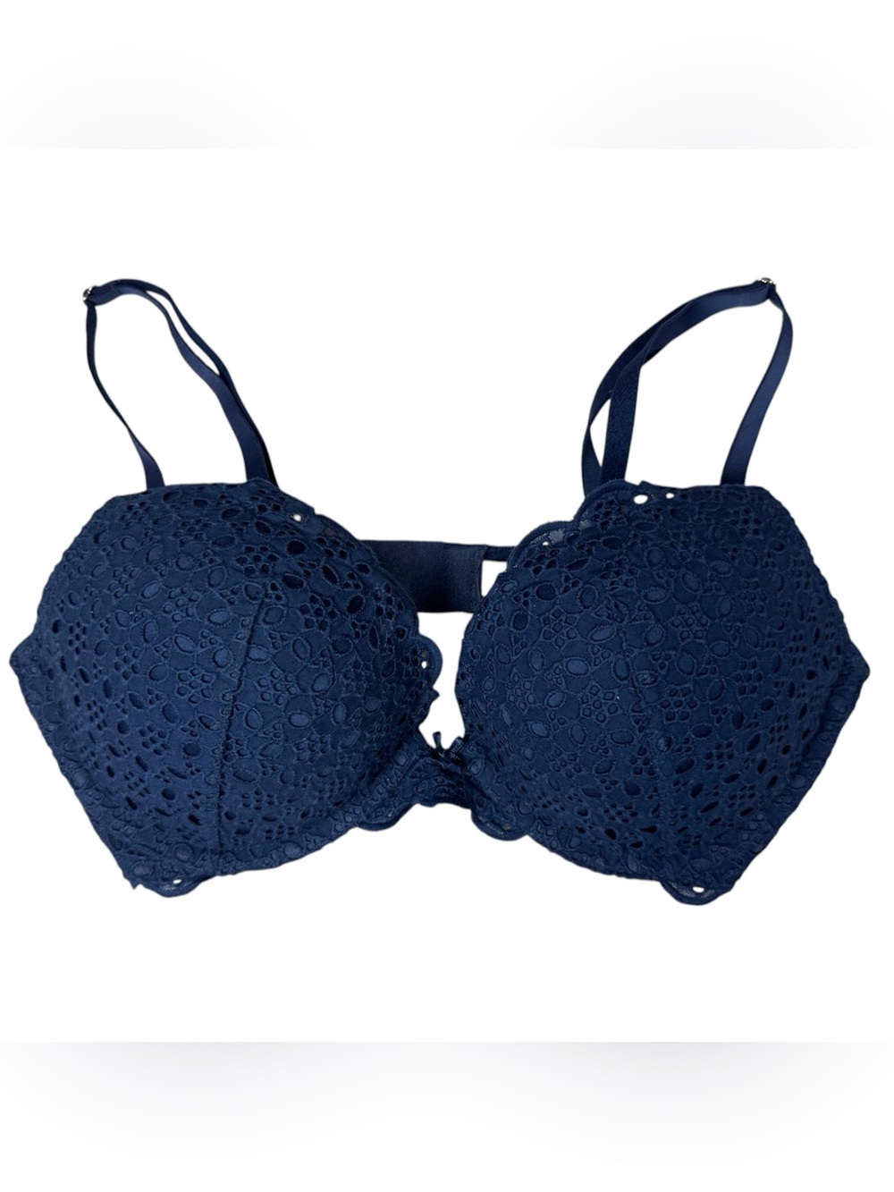 Victorias Secret Dream Angels Lace Navy Blue Push Up Bra 34C